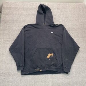 Vintage Nike White tag Hoodie mens XL Black 1990s Swosh Bleach